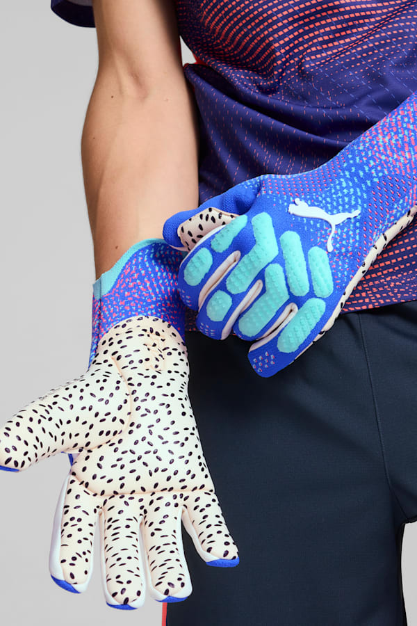 FUTURE Ultimate NC Goalkeeper Gloves, Bluemazing-Sunset Glow-Electric Peppermint, extralarge