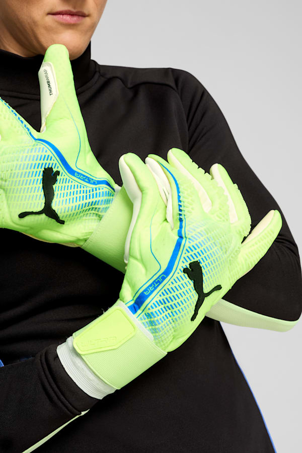ULTRA ULTIMATE Hybrid Goalkeeper Gloves, Fizzy Apple-Bluemazing, extralarge