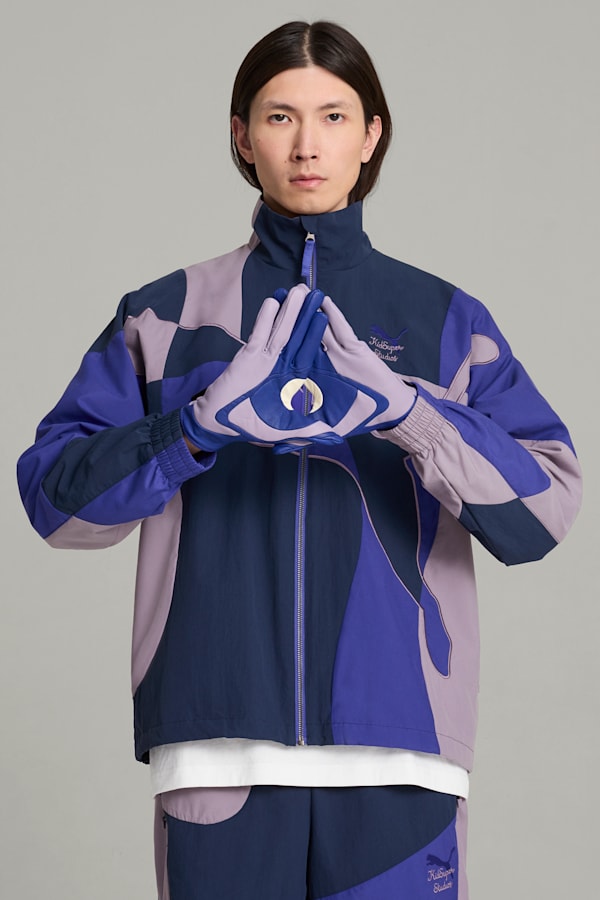 PUMA x KIDSUPER Gloves Men, Island Pink-Blissful Blue, extralarge