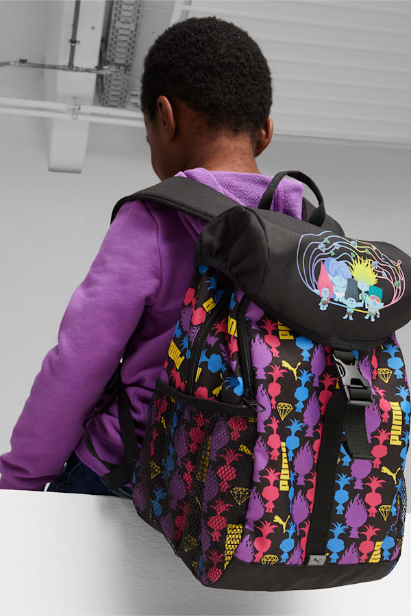 PUMA x Trolls Youth Backpack, PUMA Black-AOP, extralarge