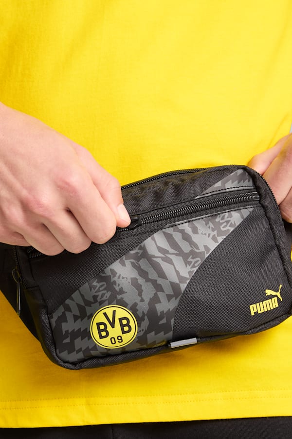 Borussia Dortmund ftblCULTURE+ Waist Bag, PUMA Black-Faster Yellow, extralarge-GBR