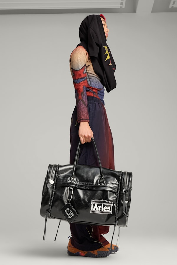 PUMA x ARIES 23.5L Duffle Bag, PUMA Black, extralarge