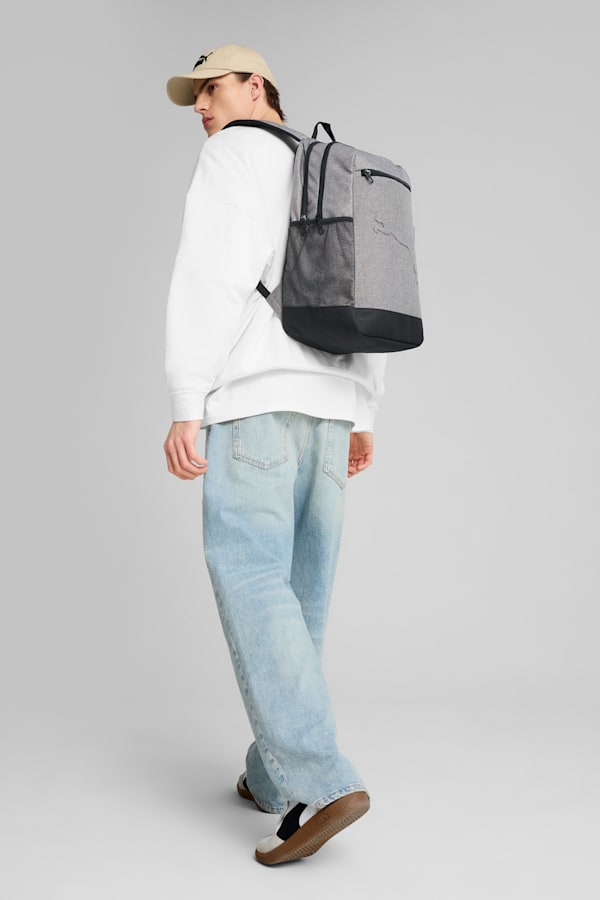 PUMA Buzz Heather 28L Backpack, Medium Gray Heather, extralarge