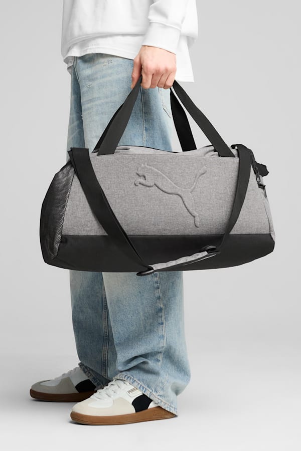 PUMA Buzz Heather 35L Small Sports Bag, Medium Gray Heather, extralarge