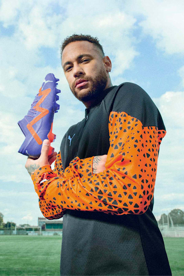 FUTURE ULTIMATE FG/AG Football Boots Unisex, Blue Glimmer-PUMA White-Ultra Orange, extralarge