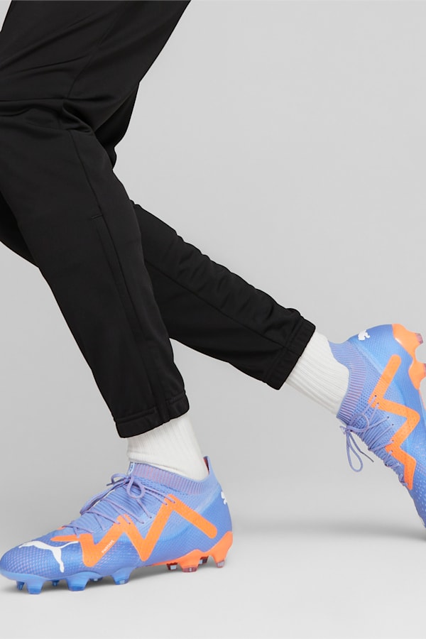 FUTURE ULTIMATE FG/AG Football Boots Unisex, Blue Glimmer-PUMA White-Ultra Orange, extralarge