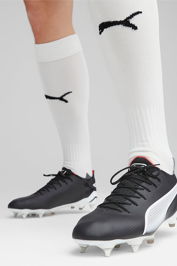 KING ULTIMATE MxSG Football Boots, PUMA Black-PUMA White-Fire Orchid, extralarge