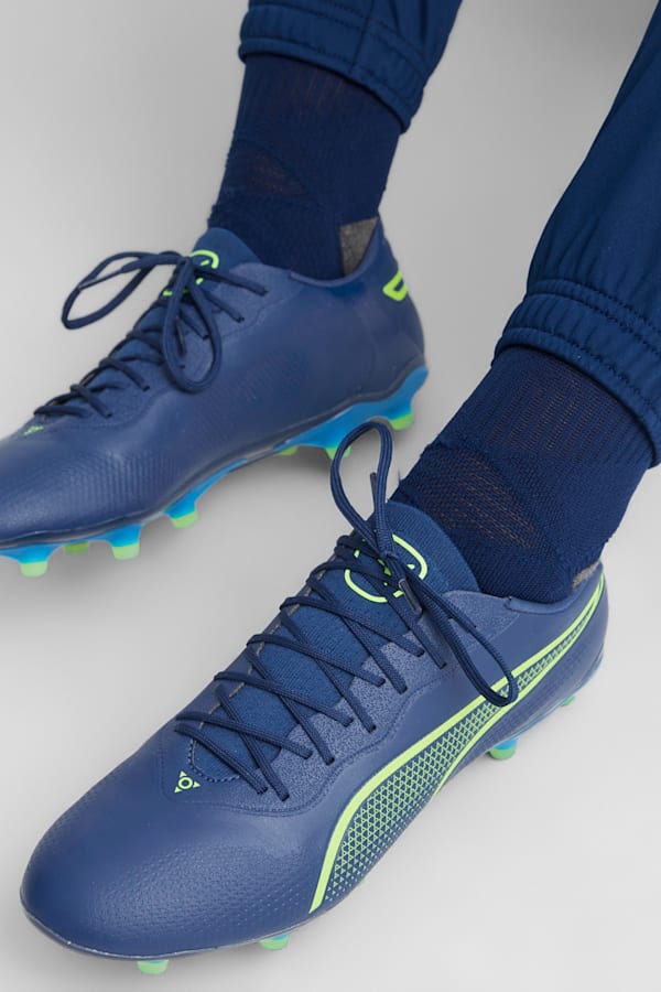 KING PRO FG/AG Football Boots Unisex, Persian Blue-Pro Green-Ultra Blue, extralarge