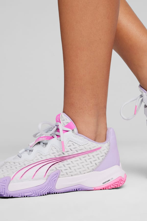 NOVA Elite Women's Padel Shoes, Silver Mist-PUMA White-Vivid Violet, extralarge