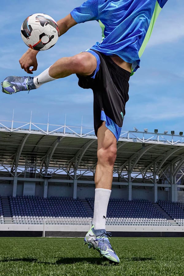 FUTURE 7 ULTIMATE FG/AG Football Boots Unisex, Gray Skies-PUMA White-Fizzy Apple, extralarge