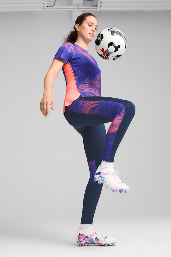 FUTURE 7 ULTIMATE VOLUME UP FG/AG Football Boots Unisex, PUMA White-Luminous Blue-Poison Pink-Fizzy Melon-Bluemazing, extralarge