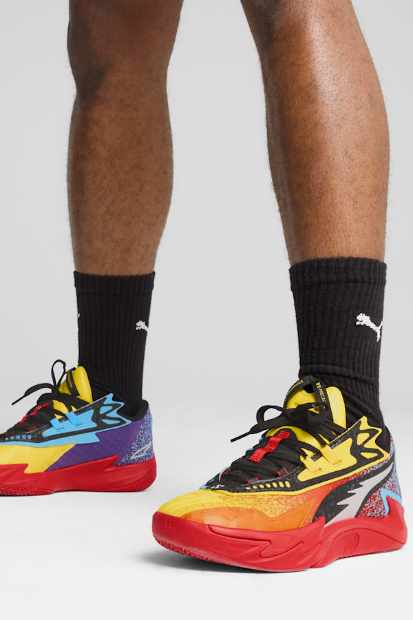 Scoot Zeros II Caution Basketball Shoes Unisex, Rickie Orange-Speed Yellow, extralarge-GBR