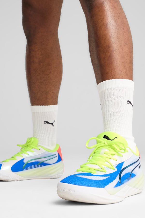 All-Pro NITRO™ Basketball Shoes Unisex, PUMA White-Yellow Alert-Pink Alert, extralarge