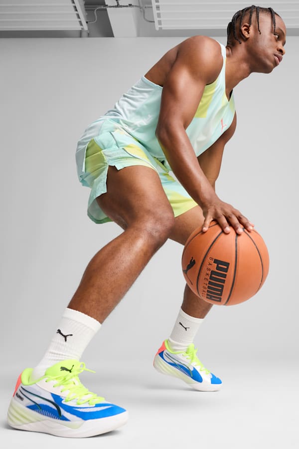 All-Pro NITRO™ Basketball Shoes Unisex, PUMA White-Yellow Alert-Pink Alert, extralarge