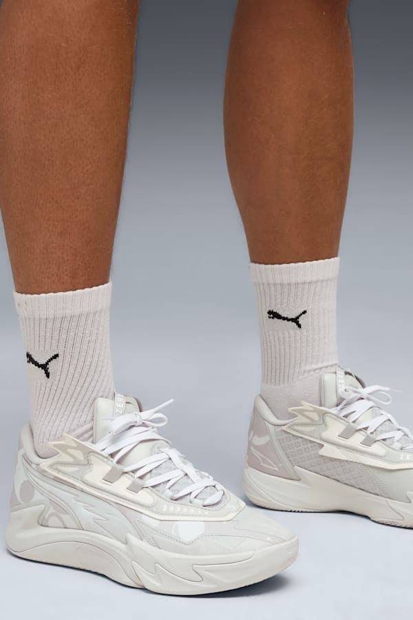 Scoot Zeros II Basketball Shoes Unisex, Glacial Gray-PUMA White, extralarge-GBR