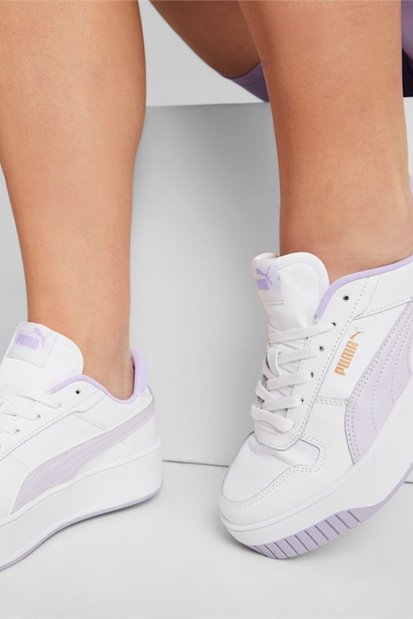 Carina Street Sneakers Women, PUMA White-Spring Lavender-PUMA Gold, extralarge