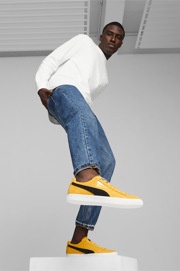 Clyde OG Sneakers, Yellow Sizzle-PUMA Black, extralarge