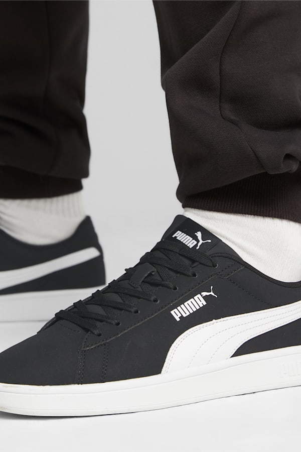 PUMA Smash 3.0 Buck Sneakers, PUMA Black-PUMA White, extralarge