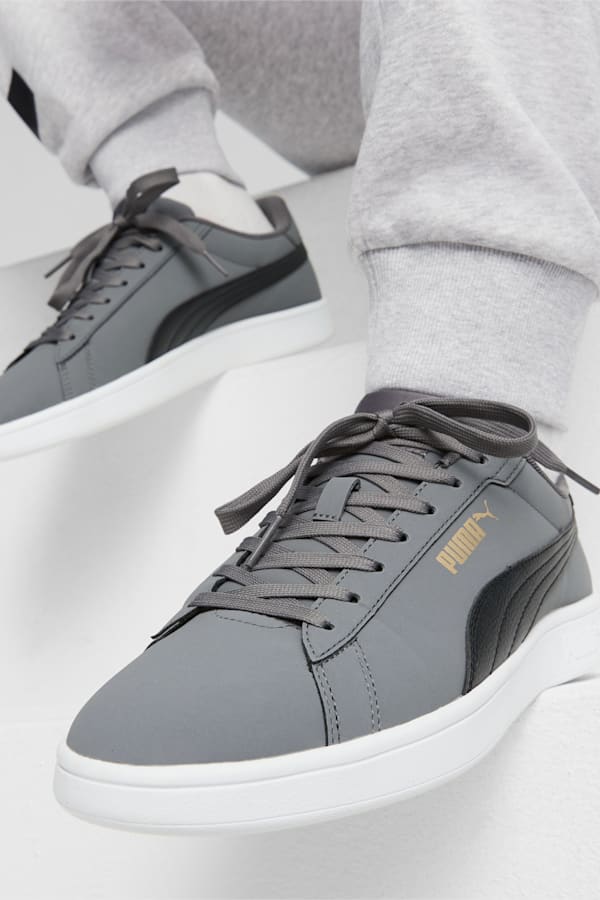PUMA Smash 3.0 Buck Sneakers, Cool Dark Gray-PUMA Black-PUMA Gold-PUMA White, extralarge