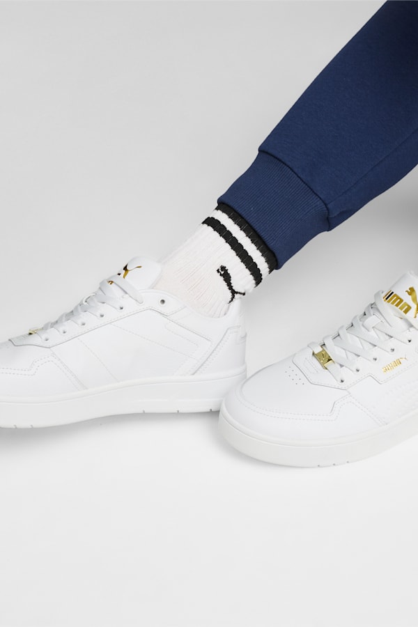 Court Classic Lux Sneakers, PUMA White-PUMA Gold, extralarge