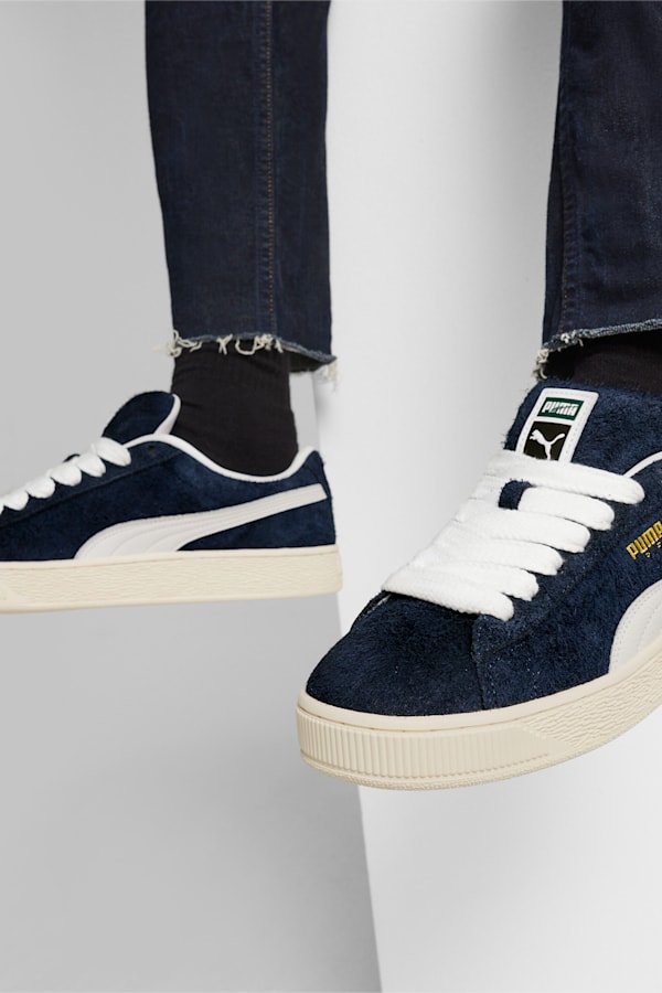 Suede XL Hairy Sneakers, Club Navy-Frosted Ivory, extralarge