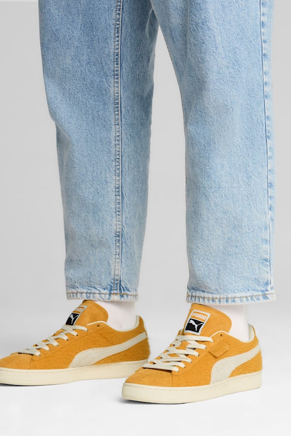 Suede Mohair Sneakers Unisex, Ginger Tea-Frosted Ivory, extralarge