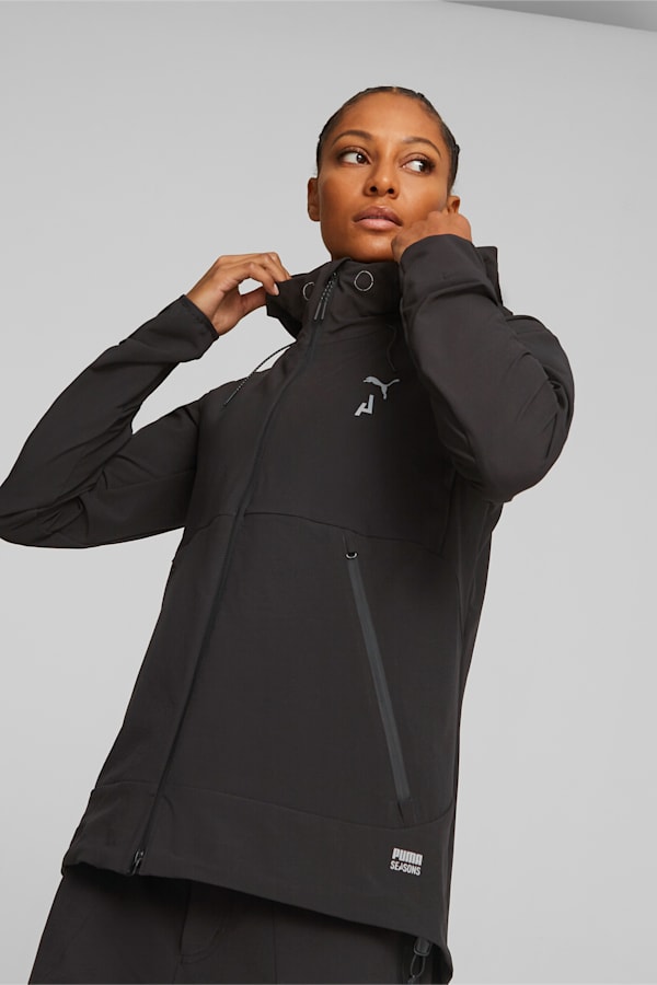 SEASONS rainCELL Jacket Women, PUMA Black-Silver, extralarge