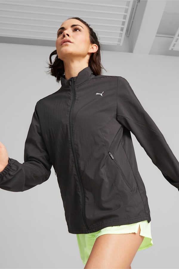 RUN FAVOURITE Woven Running Jacket Women, PUMA Black, extralarge