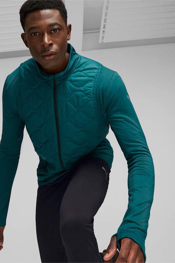 RUN CLOUDSPUN WRMLBL Men's Running Jacket, Malachite, extralarge