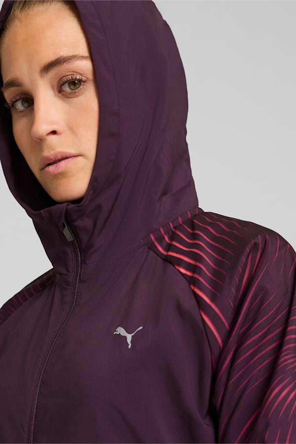 Favourite Velocity Printed Woven Running Jacket Women, Midnight Plum-AOP, extralarge