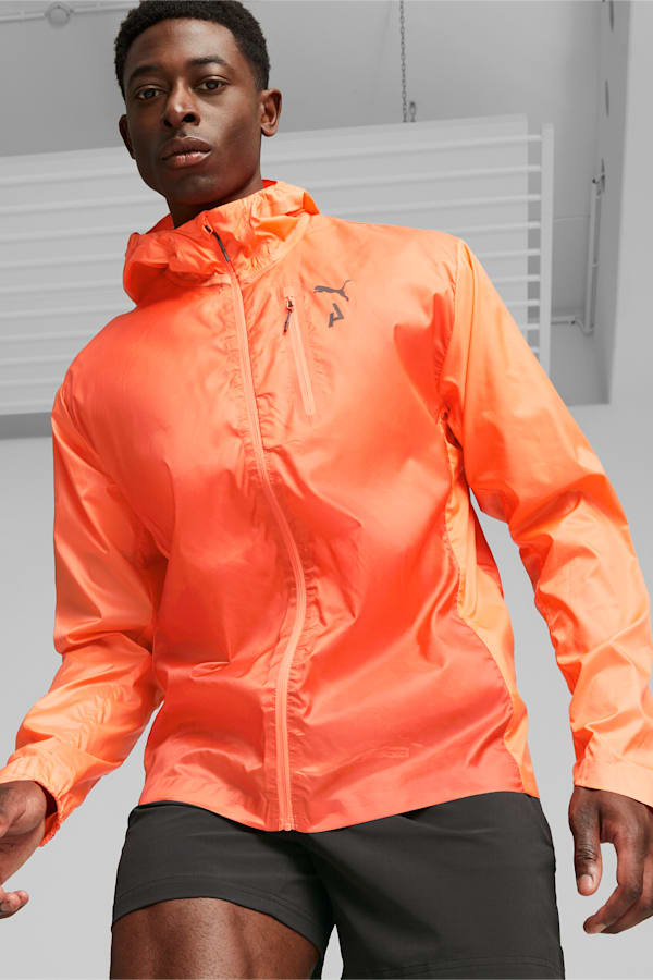 SEASONS Men's Lightweight Running Jacket, Hot Heat-AOP, extralarge