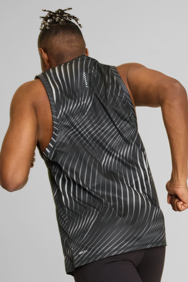 Run Favourite Men's Singlet, PUMA Black-Q3 Print, extralarge