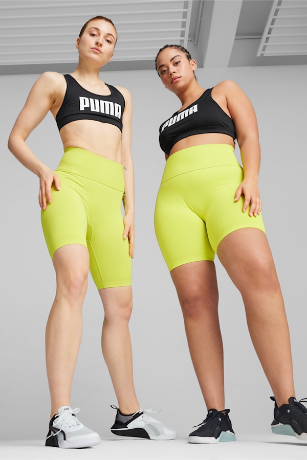 SHAPELUXE High-Waisted Women's Biker Shorts, Lime Pow, extralarge