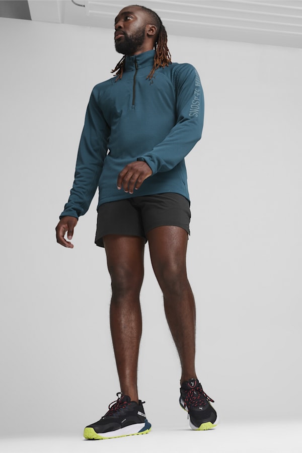 SEASONS Long Sleeve Men's Running Shirt, Ocean Tropic, extralarge