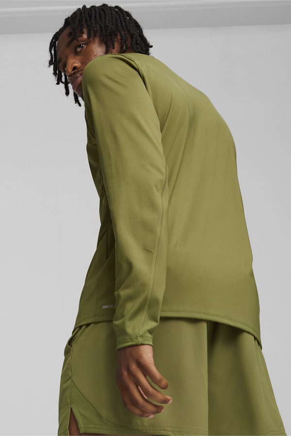 PUMA FIT Polyspan Quarter Zip Men's Pullover, Olive Green, extralarge-GBR