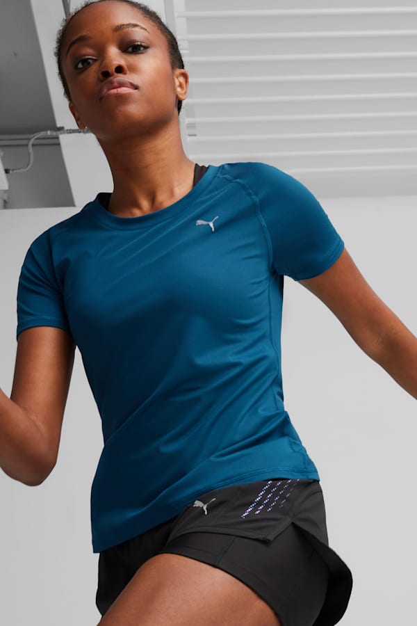 CLOUDSPUN Short Sleeve Running Tee Women, Ocean Tropic, extralarge