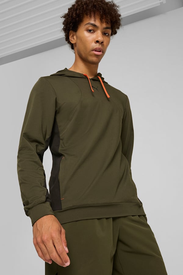 CLOUDSPUN Hoodie Men, Dark Olive-PUMA Black, extralarge-GBR