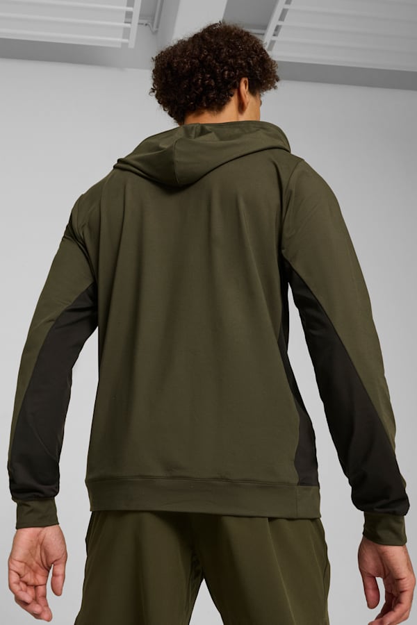 CLOUDSPUN Hoodie Men, Dark Olive-PUMA Black, extralarge-GBR