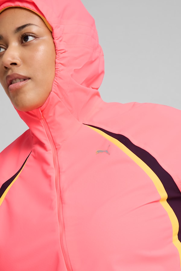 PUMA RUN Rain Jacket Women, Sunset Glow, extralarge