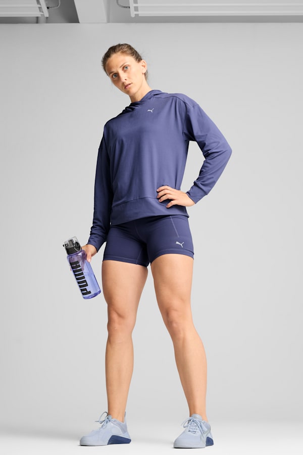 CLOUDPSUN Hoodie Women, Blue Crystal, extralarge