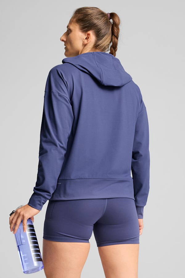CLOUDPSUN Hoodie Women, Blue Crystal, extralarge