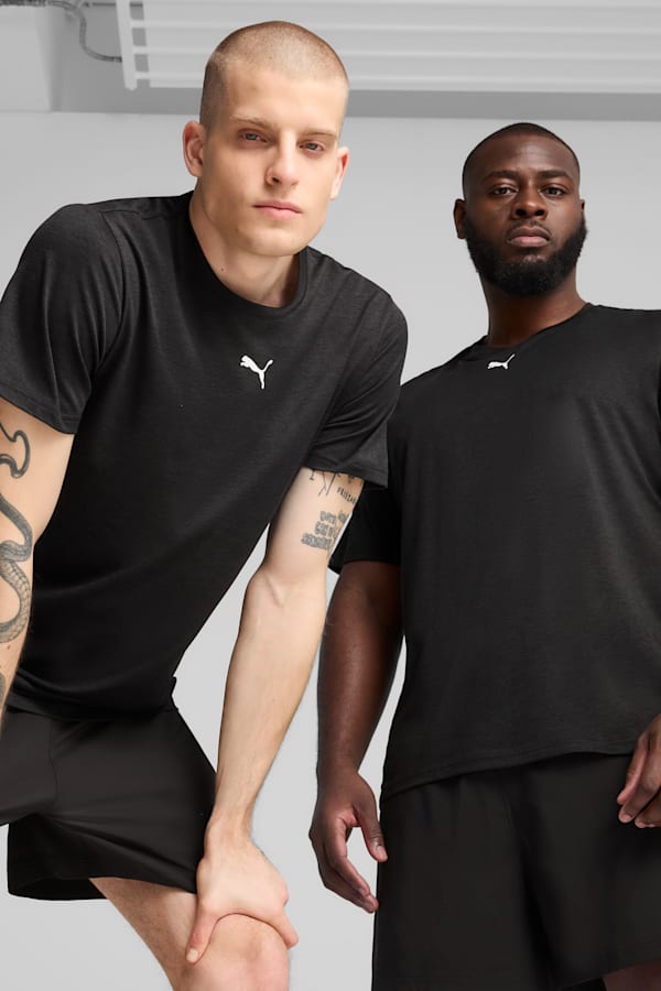 TAD ESSENTIALS Heather Cat Tee Men, PUMA Black Heather, extralarge