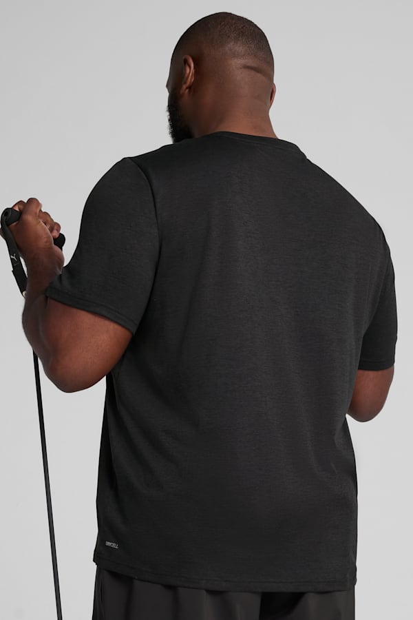 TAD ESSENTIALS Heather Cat Tee Men, PUMA Black Heather, extralarge
