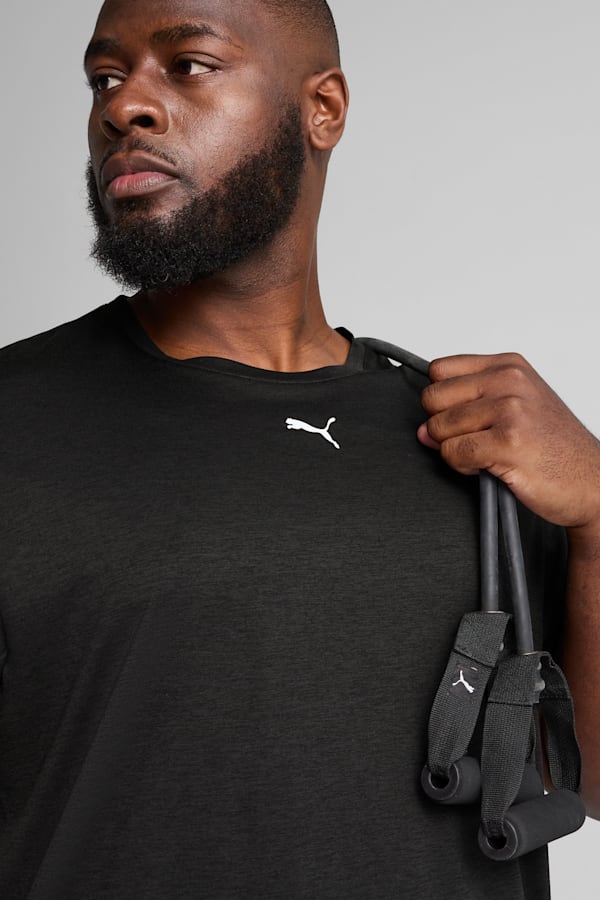 TAD ESSENTIALS Heather Cat Tee Men, PUMA Black Heather, extralarge