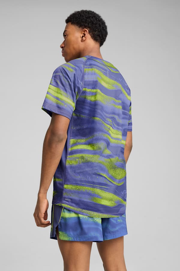 VELOCITY All-Over Print Running Tee Men, Blue Crystal, extralarge