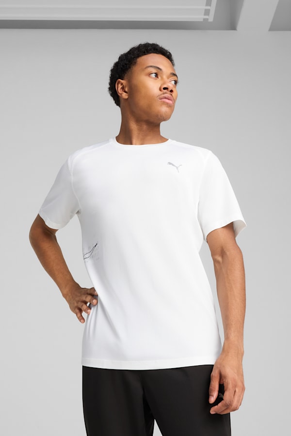 PUMA RUN Mesh Graphic Tee Men, PUMA White, extralarge-GBR