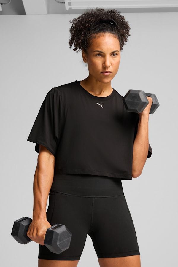 CLOUDSPUN Mesh Tee Women, PUMA Black, extralarge