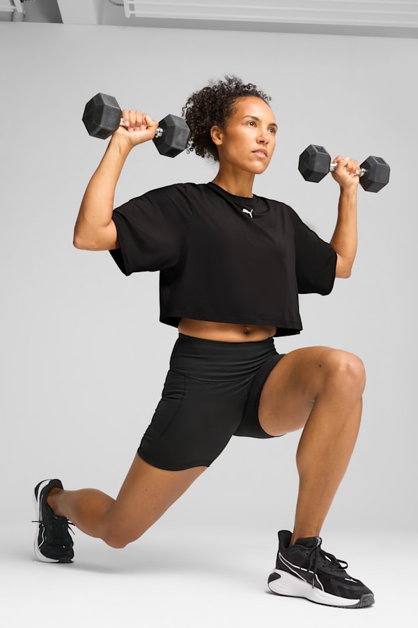 CLOUDSPUN Mesh Tee Women, PUMA Black, extralarge