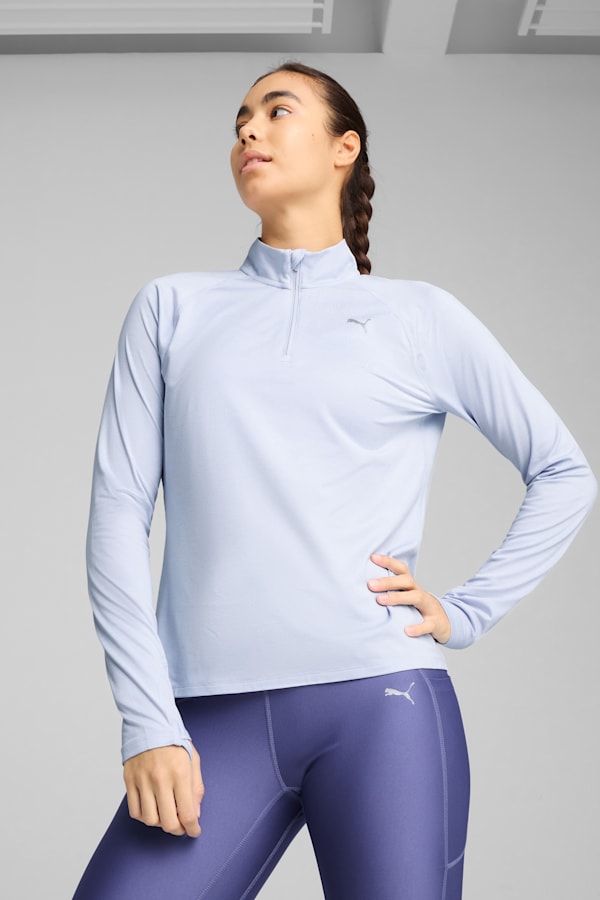 RUN VELOCITY CLOUDSPUN Quarter-Zip Top Women, Cool Weather-heather, extralarge