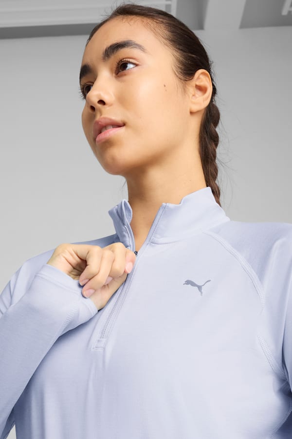 RUN VELOCITY CLOUDSPUN Quarter-Zip Top Women, Cool Weather-heather, extralarge